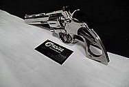 Stainless Steel Python Revolver .357 Magnum Gun AFTER Chrome-Like Metal Polishing and Buffing Services / Restoration Services