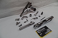 Colt Commander 1911 Stainless Steel Semi - Automatic Gun AFTER Chrome-Like Metal Polishing and Buffing Services / Restoration Service