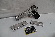 Colt Gold Cup Trophy 1911 Stainless Steel Semi - Automatic Gun AFTER Chrome-Like Metal Polishing and Buffing Services / Restoration Service