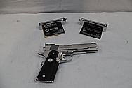Colt Gold Cup Trophy 1911 Stainless Steel Semi - Automatic Gun AFTER Chrome-Like Metal Polishing and Buffing Services / Restoration Service