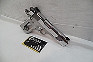 Colt Commander 1911 Stainless Steel Semi - Automatic Gun AFTER Chrome-Like Metal Polishing and Buffing Services / Restoration Service