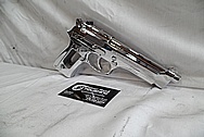 Beretta 92FS 9MM Auto Stainless Steel Gun / Pistol AFTER Chrome-Like Metal Polishing - Stainless Steel Polishing