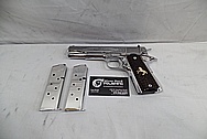 Colt Engraved .45 Auto 1911 Frame Stainless Steel Gun / Pistol AFTER Chrome-Like Metal Polishing - Stainless Steel Polishing