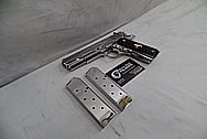 Colt Engraved .45 Auto 1911 Frame Stainless Steel Gun / Pistol AFTER Chrome-Like Metal Polishing - Stainless Steel Polishing