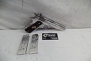 Colt Engraved .45 Auto 1911 Frame Stainless Steel Gun / Pistol AFTER Chrome-Like Metal Polishing - Stainless Steel Polishing