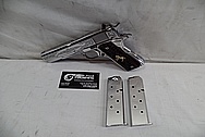 Colt Engraved .45 Auto 1911 Frame Stainless Steel Gun / Pistol AFTER Chrome-Like Metal Polishing - Stainless Steel Polishing