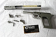 Stainless Steel AMT Auto Gun / Pistol BEFORE Chrome-Like Metal Polishing and Buffing Services / Restoration Services / Sandblasting Services