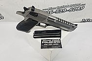 Desert Eagle 50 Caliber Stainless Steel Semi - Auto Gun / Pistol BEFORE Chrome-Like Metal Polishing and Buffing Services - Stainless Steel Polishing - Gun Polishing - Custom Gold Look Coating - Titanium Nitride Coating