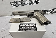 Colt 1911 .45 Caliber Semi - Auto Stainless Steel Gun / Pistol BEFORE Chrome-Like Metal Polishing and Buffing Services - Stainless Steel Polishing Services - Gun Polishing Services Plus Custom Gold Look Coating Services