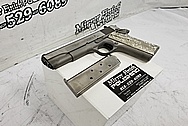 Colt 1911 .45 Caliber Semi - Auto Stainless Steel Gun / Pistol BEFORE Chrome-Like Metal Polishing and Buffing Services - Stainless Steel Polishing Services - Gun Polishing Services Plus Custom Gold Look Coating Services