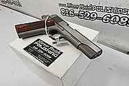 Stainless Steel Colt Government .45 Semi Automatic Gun / Pistol BEFORE Chrome-Like Metal Polishing and Buffing Services / Restoration Services - Aluminum Polishing