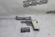 Beretta 92FS Stainless Steel Gun BEFORE Chrome-Like Metal Polishing - - Gun Polishing Services - Stainless Steel Polishing Services 