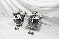 Harley Davidson Motorcycle S&S Engine Cylinders and Cylinder Heads AFTER Chrome-Like Metal Polishing and Buffing Services / Resoration Services 