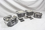 Harley Davidson Motorcycle S&S Engine Cylinders and Cylinder Heads AFTER Chrome-Like Metal Polishing and Buffing Services / Resoration Services 