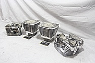 Harley Davidson Motorcycle S&S Engine Cylinders and Cylinder Heads AFTER Chrome-Like Metal Polishing and Buffing Services / Resoration Services 