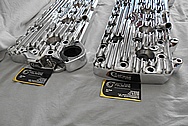 Edelbrock Ford Aluminum Flathead Cylinder Heads AFTER Chrome-Like Metal Polishing - Aluminum Polishing 