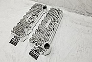 Edelbrock Flat Head V8 Cylinder Heads AFTER Chrome-Like Metal Polishing - Aluminum Polishing