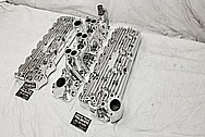 Edelbrock Flat Head V8 Cylinder Heads AFTER Chrome-Like Metal Polishing - Aluminum Polishing