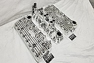 Edelbrock Flat Head V8 Cylinder Heads AFTER Chrome-Like Metal Polishing - Aluminum Polishing