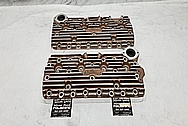 Edelbrock Aluminum Flathead Cylinder Heads AFTER Chrome-Like Metal Polishing - Aluminum Polishing