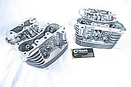 Harley Davidson Evolution Aluminum Motorcycle Engine Cylinder Heads AFTER Chrome-Like Metal Polishing and Buffing Services