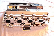 Late Model 502 Chevy V8 Big Block Edelbrock Aluminum Cylinder Head AFTER Chrome-Like Metal Polishing and Buffing Services