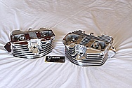 Harley Davidson Panhead Aluminum Motorcycle Engine Cylinder Heads AFTER Chrome-Like Metal Polishing and Buffing Services Plus Custom Painting Services