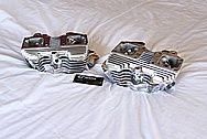 Harley Davidson Panhead Aluminum Motorcycle Engine Cylinder Heads AFTER Chrome-Like Metal Polishing and Buffing Services Plus Custom Painting Services
