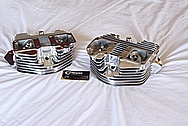 Harley Davidson Panhead Aluminum Motorcycle Engine Cylinder Heads AFTER Chrome-Like Metal Polishing and Buffing Services Plus Custom Painting Services