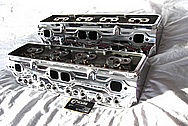 Aluminum V8 Cylinder Heads AFTER Chrome-Like Metal Polishing and Buffing Services