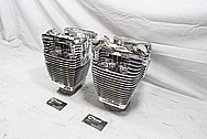 Harley Davidson Motorcycle S&S Engine Cylinders and Cylinder Heads AFTER Chrome-Like Metal Polishing and Buffing Services / Resoration Services 