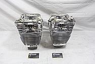 Harley Davidson Motorcycle S&S Engine Cylinders and Cylinder Heads AFTER Chrome-Like Metal Polishing and Buffing Services / Resoration Services 