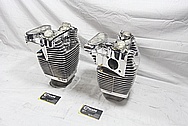 Harley Davidson Motorcycle S&S Engine Cylinders and Cylinder Heads AFTER Chrome-Like Metal Polishing and Buffing Services / Resoration Services 
