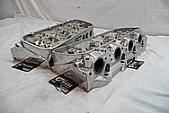 Aluminum Edelbrock Performer RPM Cylinder Heads BEFORE Chrome-Like Metal Polishing and Buffing Services / Restoration Services 