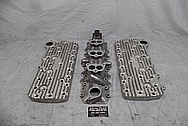 Edelbrock Flat Head V8 Cylinder Heads BEFORE Chrome-Like Metal Polishing - Aluminum Polishing