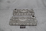 Edelbrock Flat Head V8 Cylinder Heads BEFORE Chrome-Like Metal Polishing - Aluminum Polishing