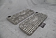 Edelbrock Flat Head V8 Cylinder Heads BEFORE Chrome-Like Metal Polishing - Aluminum Polishing