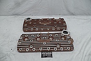 Edelbrock Aluminum Flathead Cylinder Heads BEFORE Chrome-Like Metal Polishing - Aluminum Polishing