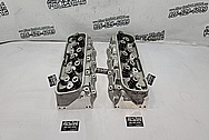 Brodix Aluminum Cylinder Heads BEFORE Chrome-Like Metal Polishing and Buffing Services - Aluminum Polishing - Cylinder Head Polishing