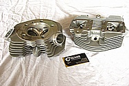 Harley Davidson Panhead Aluminum Motorcycle Engine Cylinder Heads BEFORE Chrome-Like Metal Polishing and Buffing Services Plus Custom Painting Services