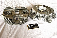 Harley Davidson Panhead Aluminum Motorcycle Engine Cylinder Heads BEFORE Chrome-Like Metal Polishing and Buffing Services Plus Custom Painting Services