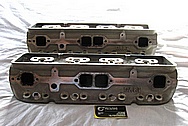 Aluminum V8 Cylinder Heads BEFORE Chrome-Like Metal Polishing and Buffing Services