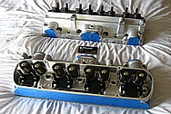 Edelbrock V8 Engine Aluminum Cylinder Heads BEFORE Chrome-Like Metal Polishing and Buffing Services / Resoration Services