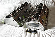 Aluminum V8 Engine Cylinder Heads BEFORE Chrome-Like Metal Polishing and Buffing Services / Resoration Services