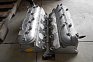 Aluminum V8 Cylinder Heads BEFORE Chrome-Like Metal Polishing and Buffing Services / Restoration Services 