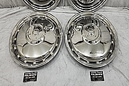 1985 Buick Riviera Stainless Steel Hubcaps AFTER Chrome-Like Metal Polishing - Stainless Steel Polishing