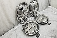 1985 Buick Riviera Stainless Steel Hubcaps AFTER Chrome-Like Metal Polishing - Stainless Steel Polishing