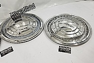 Chevy Cadillac Stainless Steel Hubcaps AFTER Chrome-Like Metal Polishing - Stainless Steel Polishing