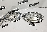 Chevy Cadillac Stainless Steel Hubcaps AFTER Chrome-Like Metal Polishing - Stainless Steel Polishing