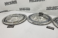 Chevy Cadillac Stainless Steel Hubcaps AFTER Chrome-Like Metal Polishing - Stainless Steel Polishing